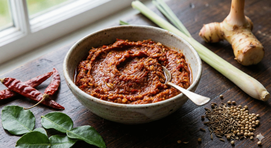 A pasta de curry é a estrela desta receita de sopa