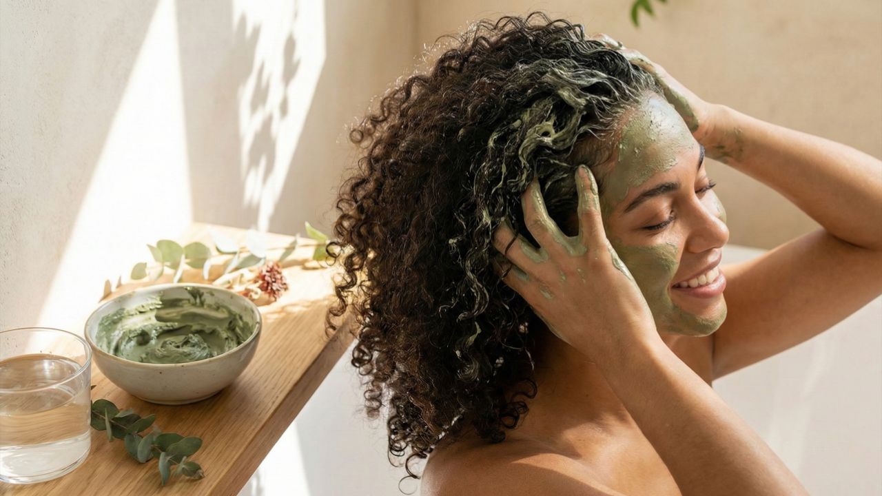 Argila limpa profundamente e devolve a leveza e a definição aos cachos.