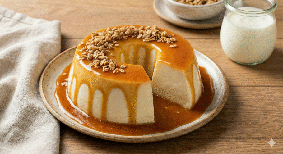 Pudim de iogurte suave e leve