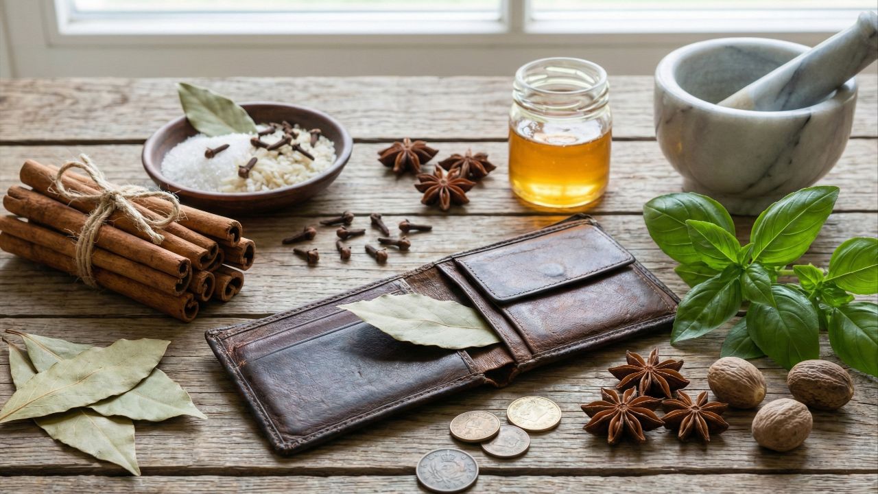 Especiarias e plantas são símbolos de prosperidade e sorte em rituais de sucesso.