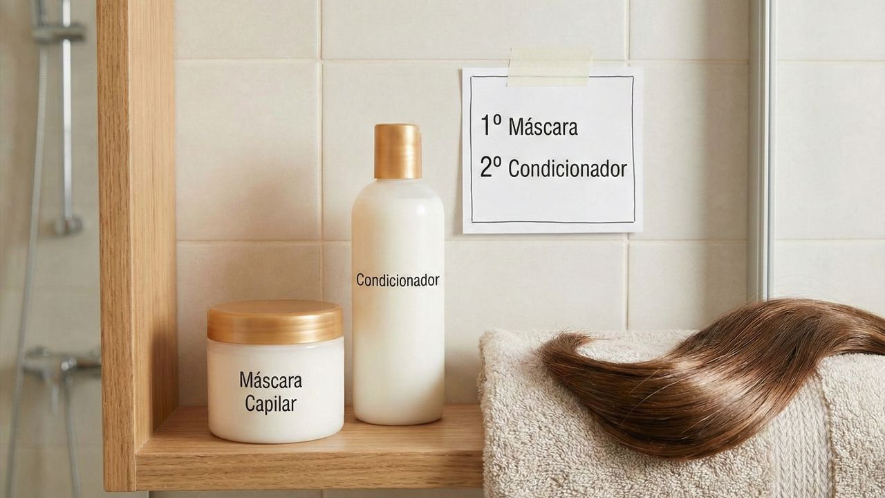 Máscara antes do condicionador sela o tratamento e garante brilho.