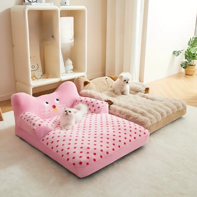 O sofá cama para cães e gatos da Temu é muito confortável