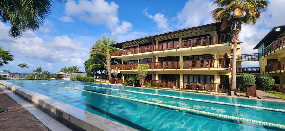 A piscina olímpica do Lions Dive Beach Resort