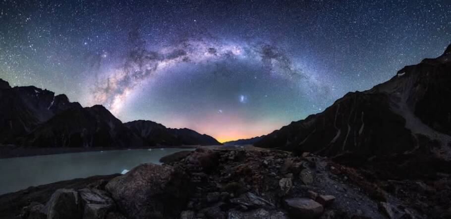A Via Láctea vista a olho nu na Reserva de Céu Escuro Aoraki Mackenzie