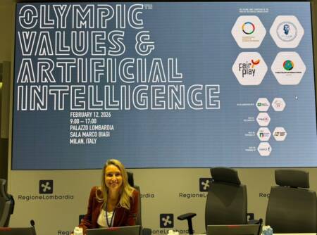 Bianca Gama Pena participou do evento Olympic Values & Artificial Intelligence, em Milão, integrando o painel “Ethical & Responsible AI”.