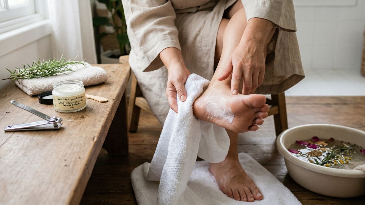 O escalda-pés semanal relaxa e mantém a saúde dos pés.