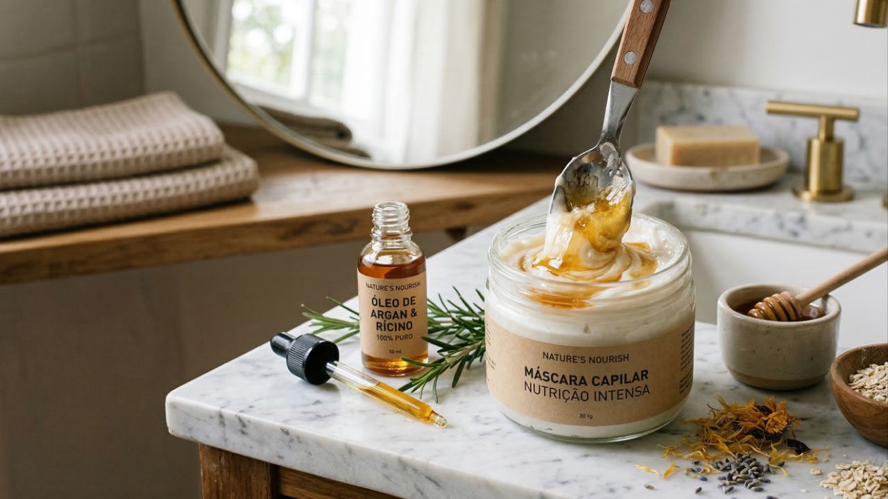 Mel, óleo e máscara recuperam a hidratação e o brilho de fios ressecados.