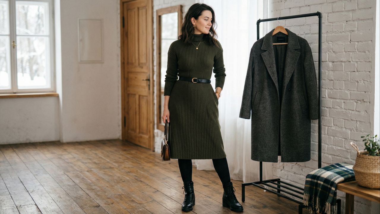 O vestido com cintura marcada é versátil para todas as estações.