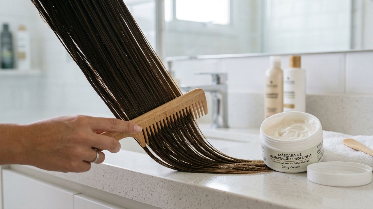 Fios ásperos e com nós constantes indicam danos que pedem hidratação.