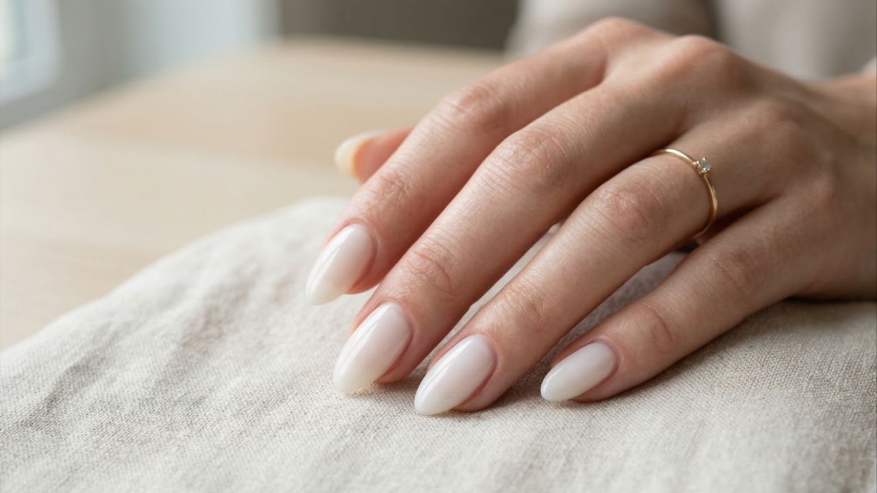 O branco Cloud Dancer domina as unhas em 2026.