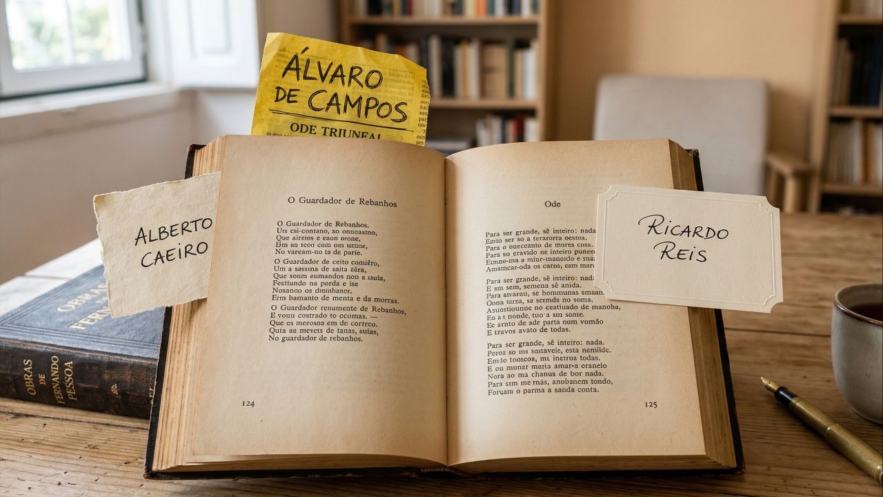 Heterônimos de Pessoa multiplicam visões sobre a existência.