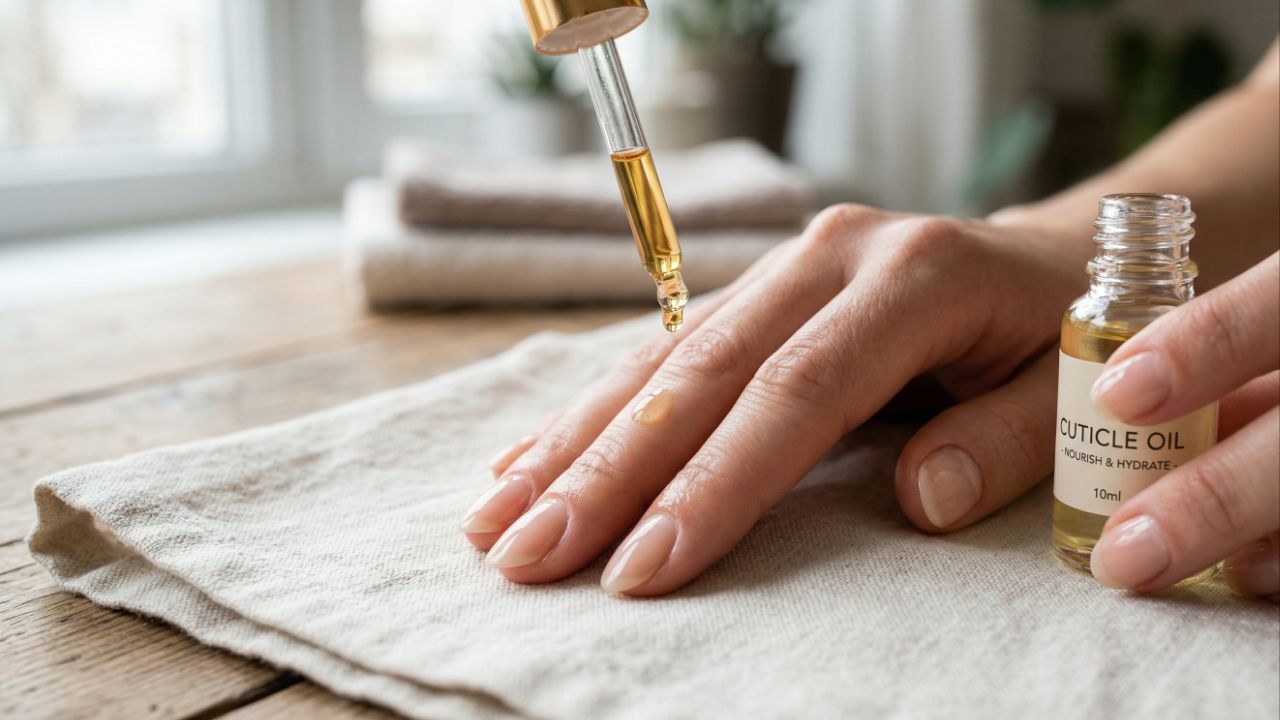 Polimento moderado e hidratação garantem brilho e saúde às unhas.