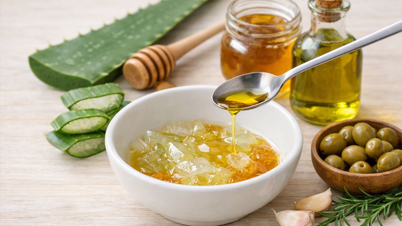 Adicione óleos vegetais e mel puro à babosa para potencializar a hidratação sem pesar os fios.