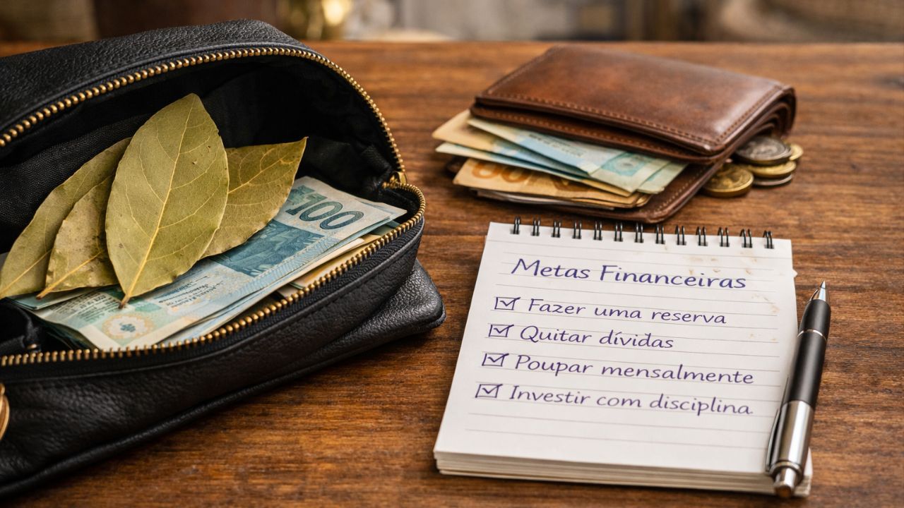 A folha de louro simboliza proteção, limpeza e foco em metas.