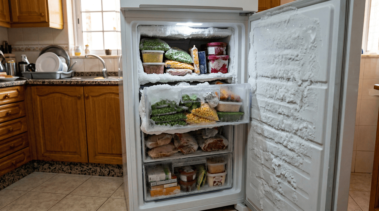 O principal motivo para o freezer acumular gelo em excesso é a entrada de umidade