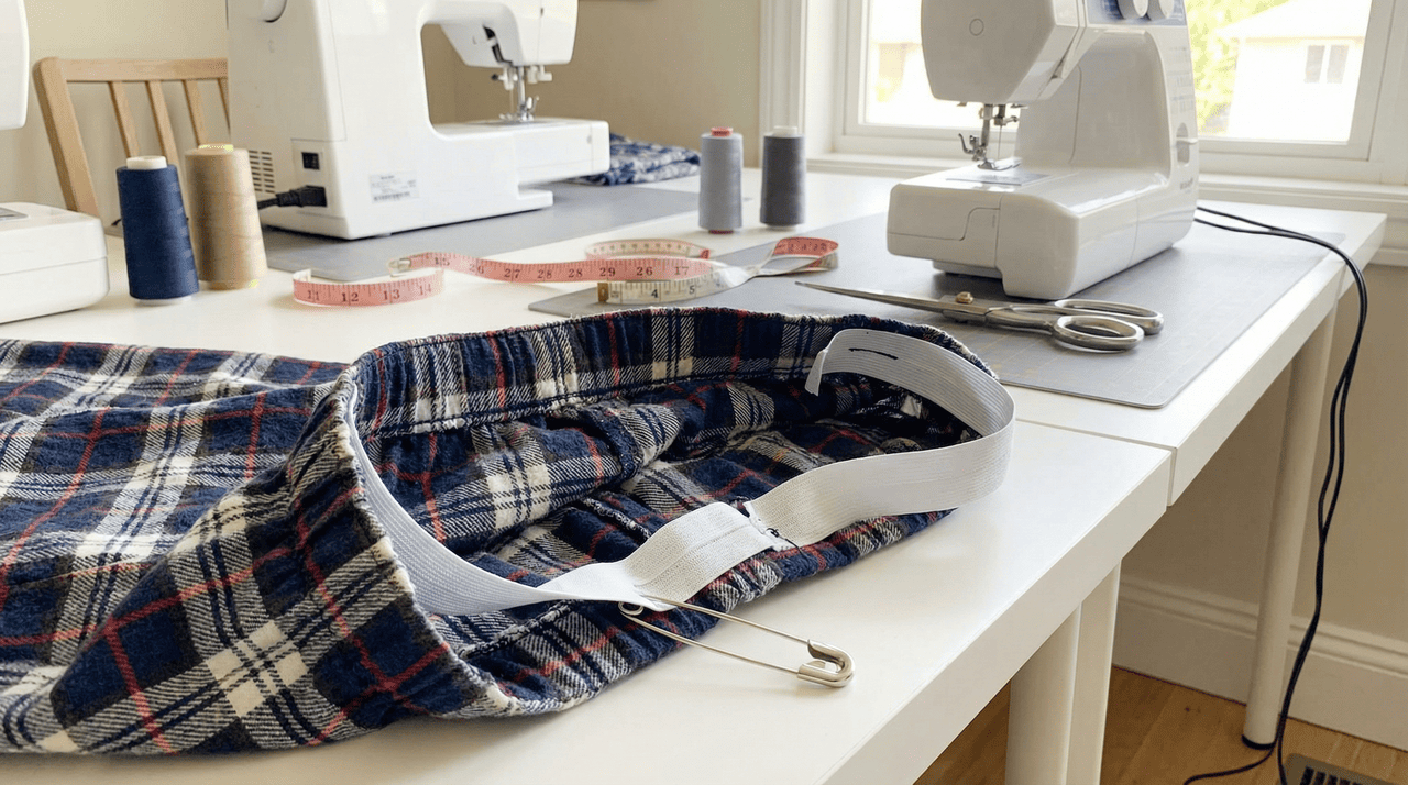 Antes de iniciar o processo de substituição, é fundamental verificar se a canaleta de tecido está livre de resíduos de elásticos antigos ou linhas soltas