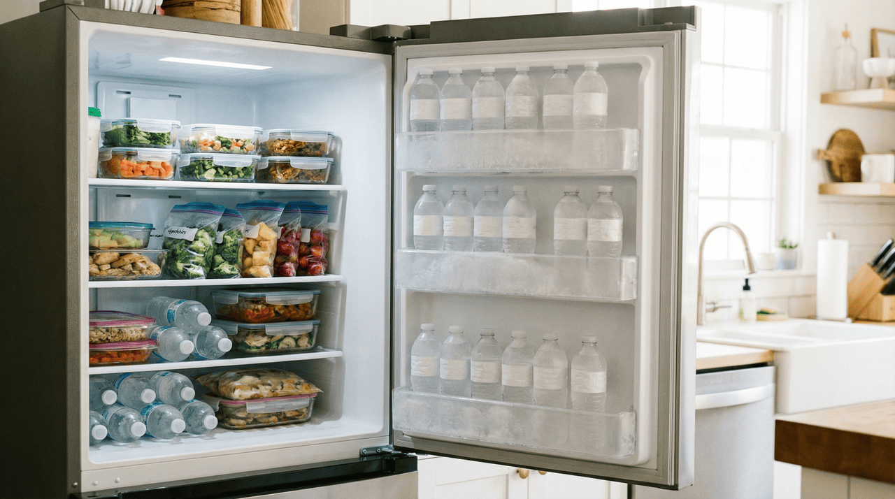 Quando o interior está quase sem itens, o aparelho precisa esfriar basicamente ar, que tem baixa capacidade de armazenar frio.