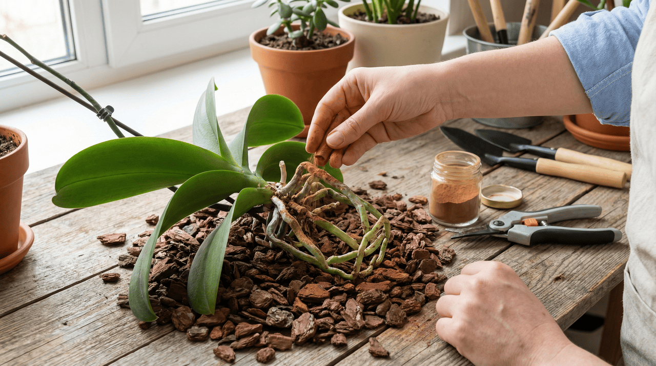 Existem duas formas principais de usar a canela no cuidado com orquídeas, e cada uma tem uma indicação específica dependendo do estado da planta