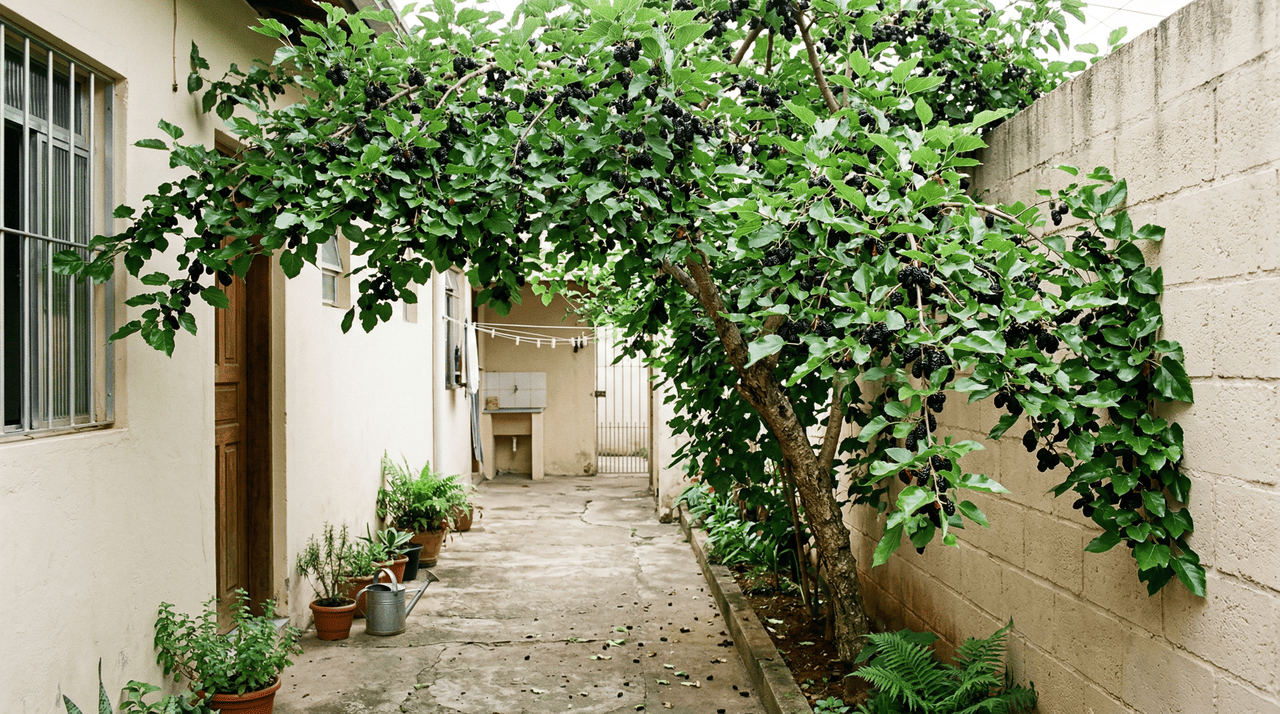 A escolha da muda correta é fundamental para que a planta se adapte bem ao microclima do seu corredor ou jardim lateral.