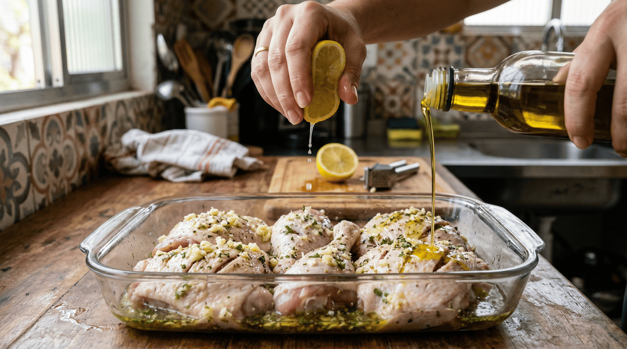 O suco de limão cumpre um papel técnico na marinada que vai muito além do sabor