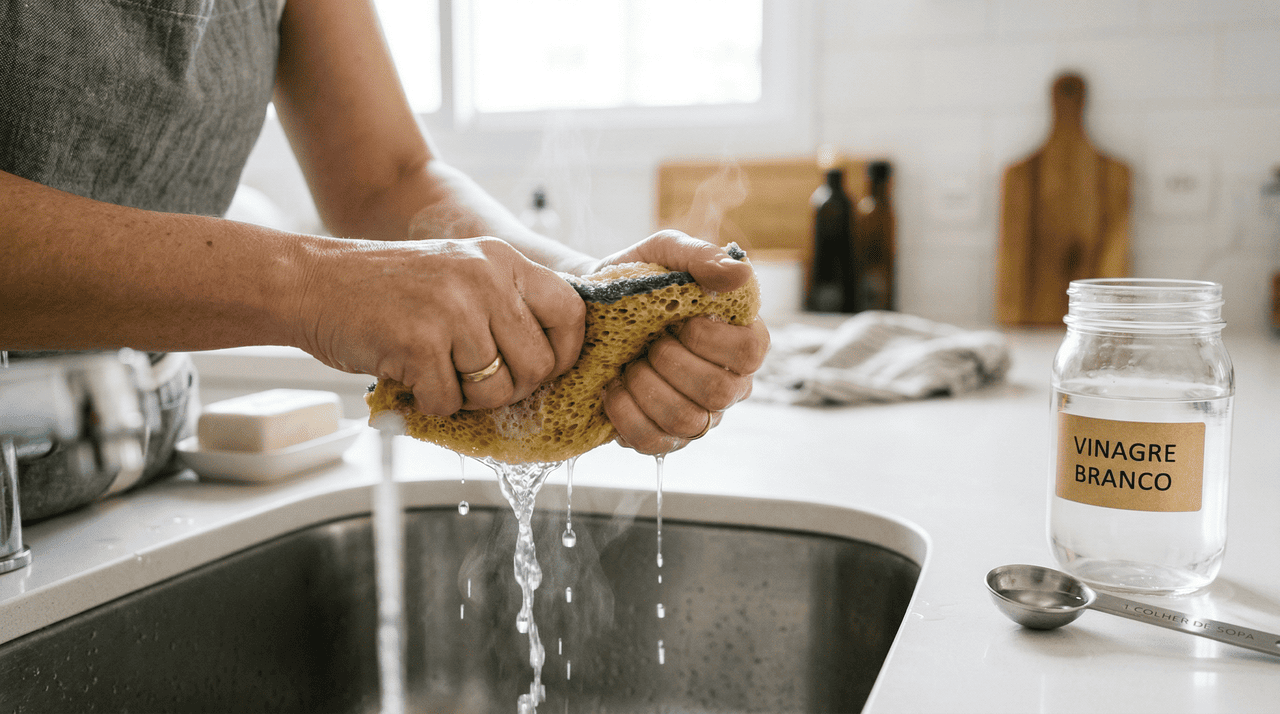 O vinagre branco contém entre 5% e 8% de ácido acético, um ácido orgânico com potente ação antimicrobiana