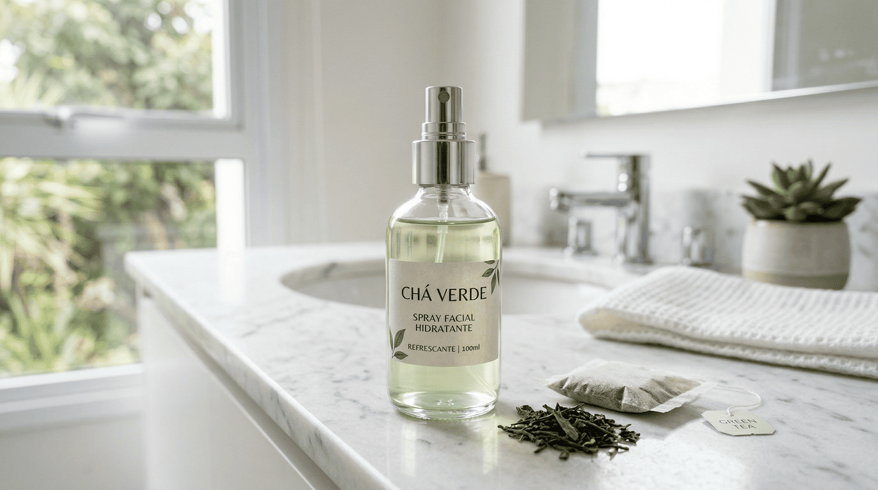 O uso do spray facial de chá verde se encaixa tanto após a limpeza quanto antes ou depois da maquiagem, funcionando como um passo extra de cuidado