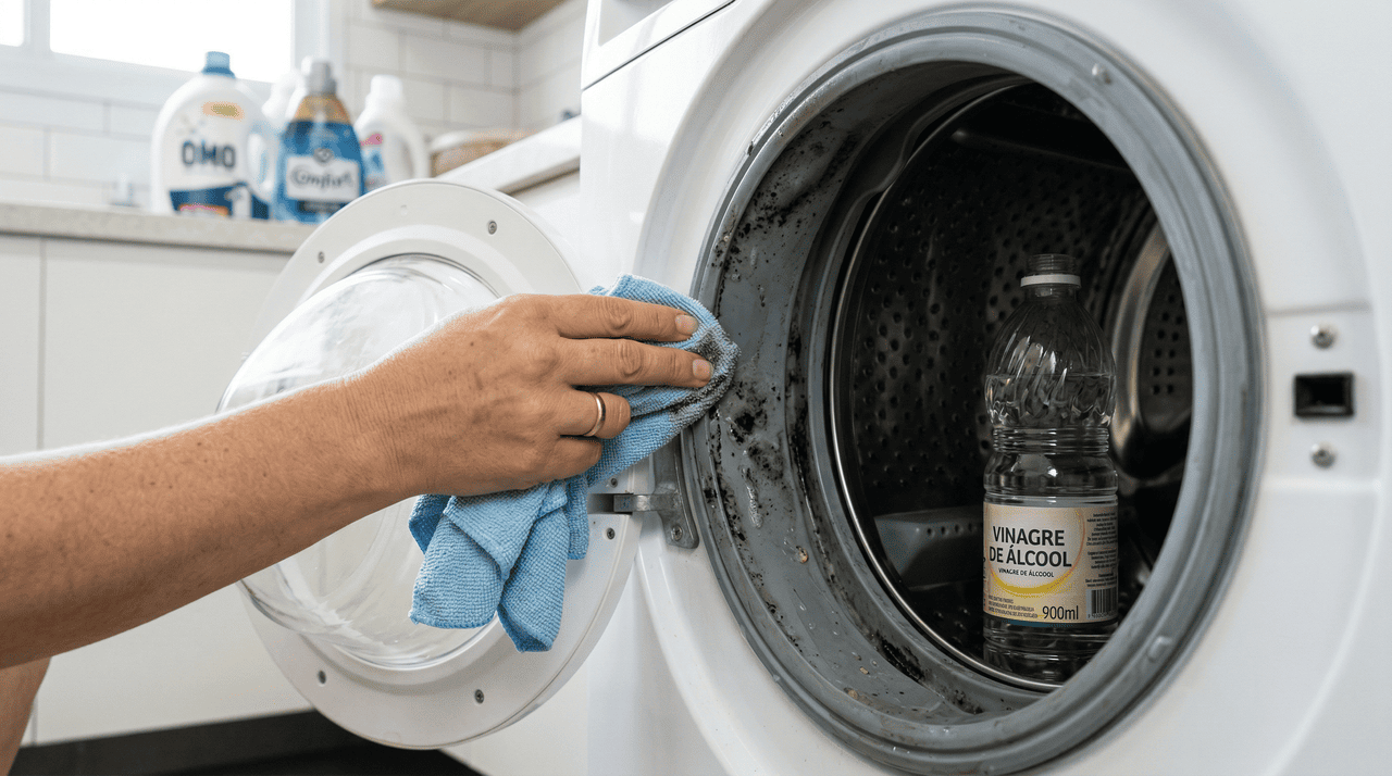 Além do mau cheiro, a falta de limpeza pode causar manchas nas roupas, falhas na drenagem e sensação de que a máquina “não lava direito”