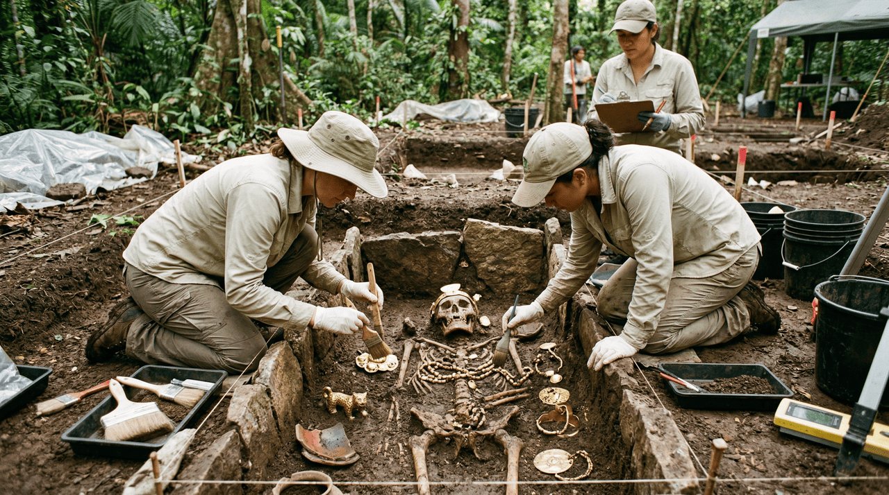 A investigação minuciosa em El Caño exigiu anos de dedicação técnica e paciência diante das condições climáticas adversas que marcam o solo da região central do Panamá
