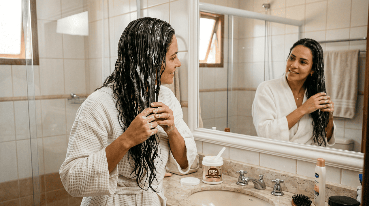 Uma máscara caseira de hidratação é uma mistura preparada em casa com ingredientes naturais, pensada para restaurar água e nutrientes do fio