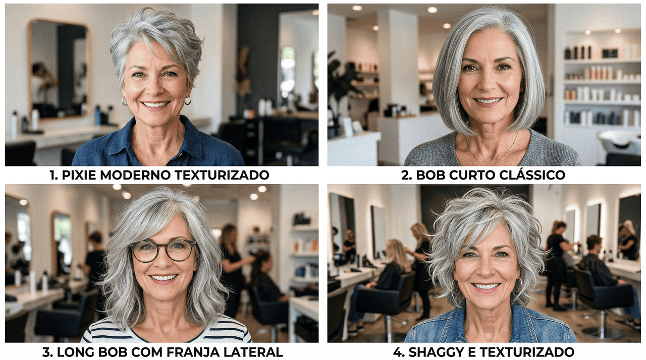 O corte certo para cabelos grisalhos deve levar em conta a textura dos fios, o formato do rosto e o estilo de vida de cada pessoa