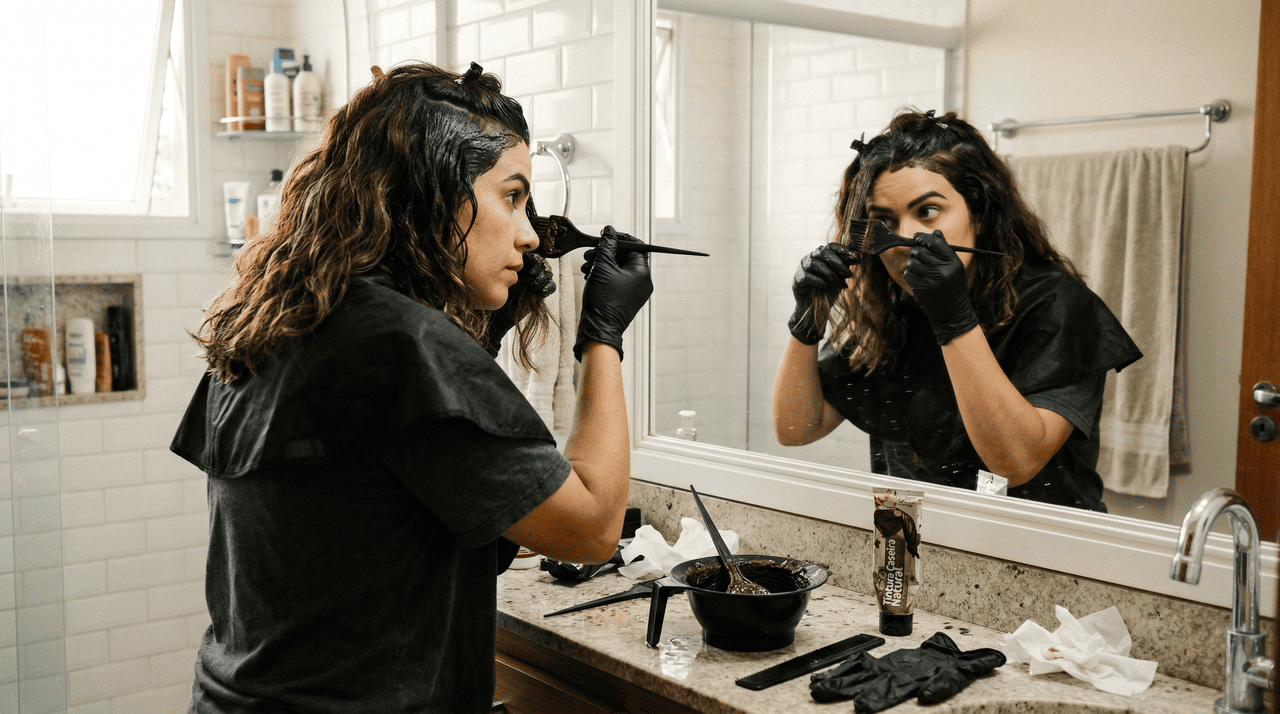 A tintura caseira para esconder cabelos brancos é uma mistura de ingredientes de origem vegetal ou natural que ajudam a escurecer levemente os fios