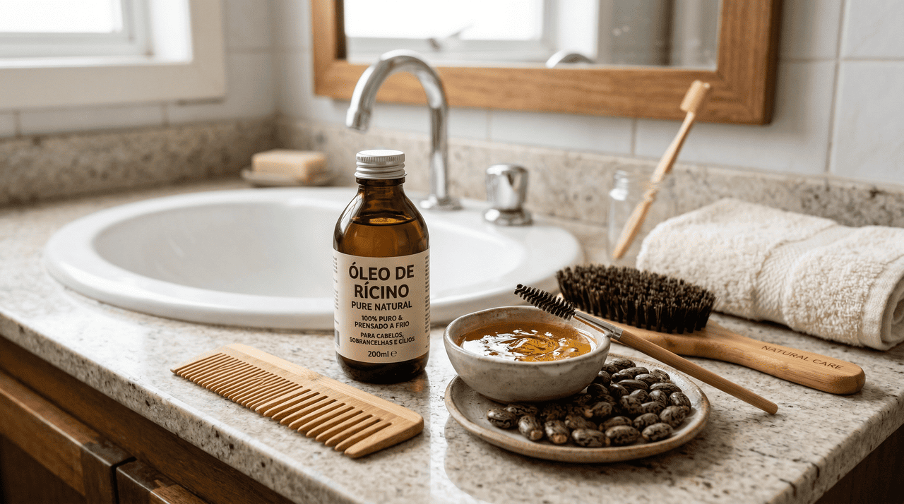 Um dos usos mais comentados do óleo de rícino no couro cabeludo é em rotinas de quem enfrenta caspa ou oleosidade excessiva