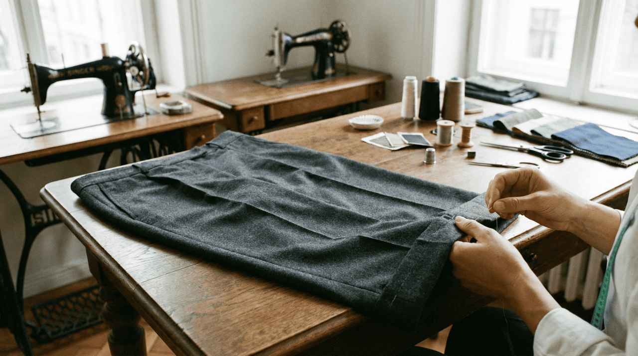 Nas oficinas de alta costura, a umidade térmica é controlada com rigor absoluto para evitar que o calor excessivo achate as fibras e retire o volume natural do tecido.