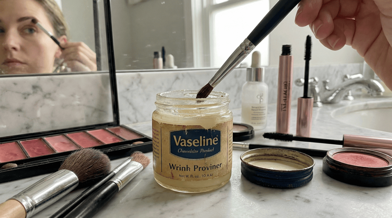 Outra aplicação surpreendente na maquiagem é usar a vaselina como base para sombra.