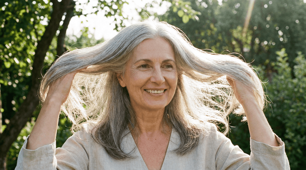 A transição para o grisalho é um processo que demanda paciência e o uso de produtos que respeitem a nova estrutura da fibra capilar