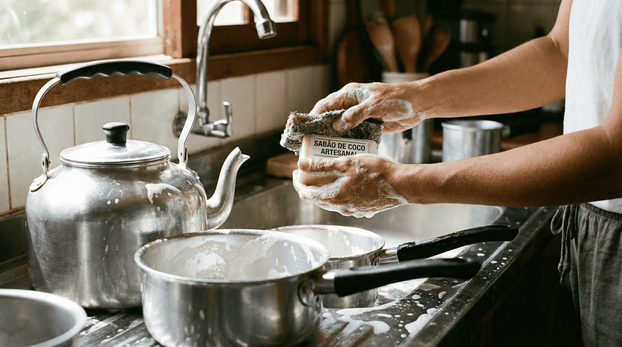 Recuperar o aspecto de novo das panelas e assadeiras é um dos maiores desejos de quem cuida da casa com carinho, e o sabão de coco é o aliado perfeito para essa missão