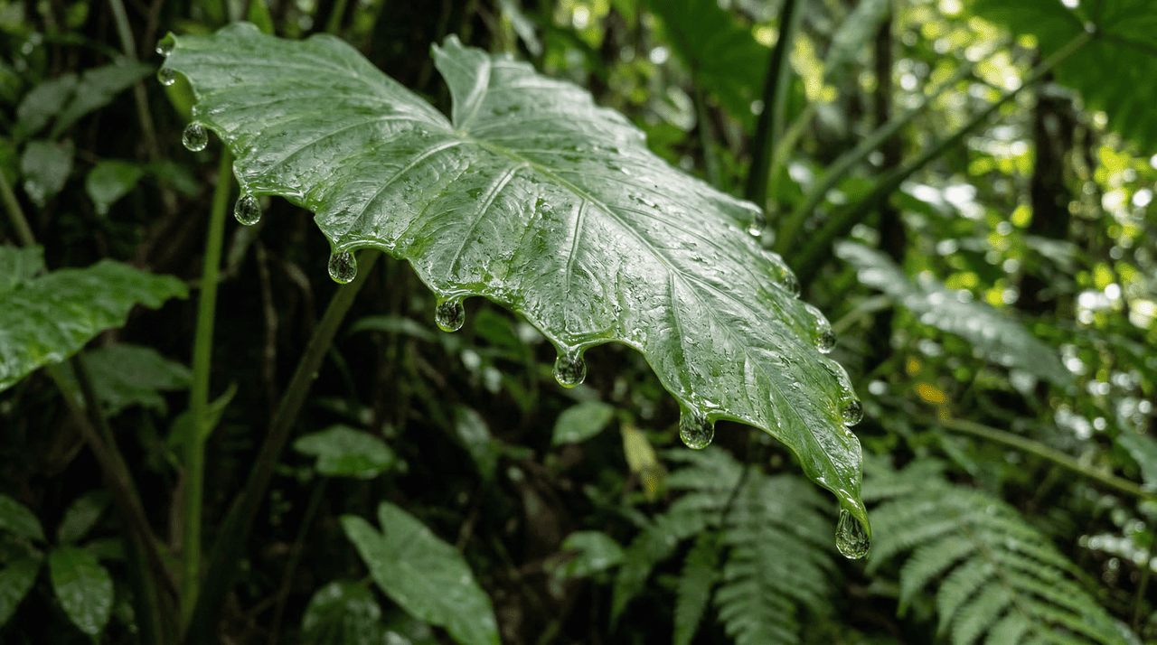 Do ponto de vista natural, quando uma planta começa a “soltar” água, geralmente está ocorrendo gutação ou condensação de umidade