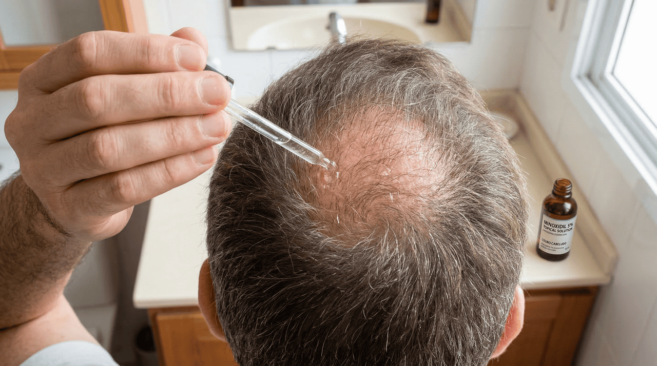 Os resultados do minoxidil começam a ser perceptíveis entre três e seis meses de uso regular