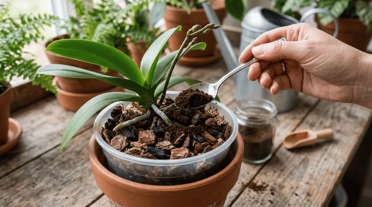 A borra de café para orquídeas não é um fertilizante completo