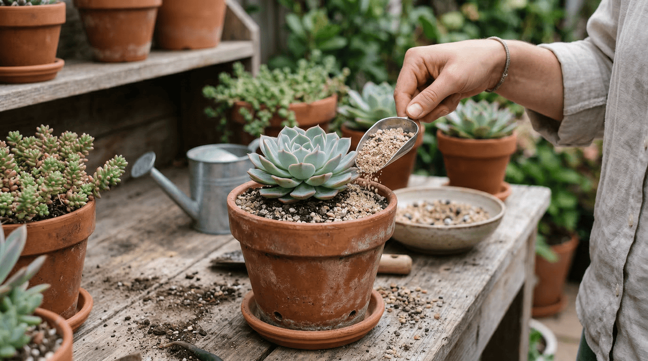 A aplicação da areia grossa para suculentas pode ser feita de duas formas