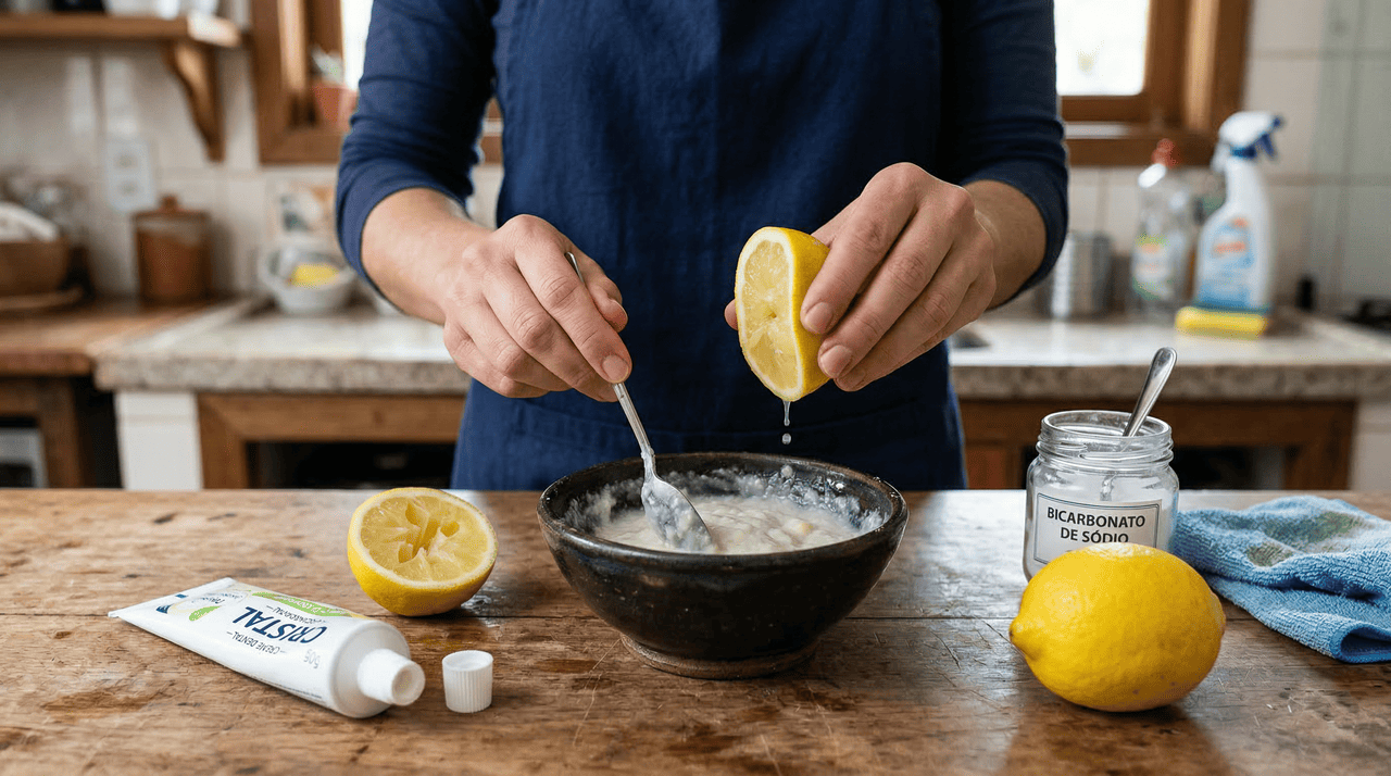 A principal função dessa mistura na limpeza doméstica é atuar como limpador localizado para sujeiras mais resistentes, especialmente em áreas pequenas