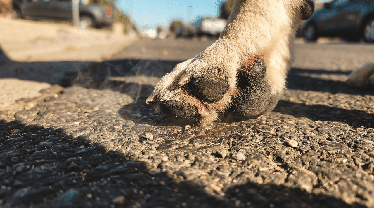 O asfalto possui uma capacidade térmica superior à do ar, o que faz com que o chão esteja muito mais quente que a temperatura ambiente em dias ensolarados.