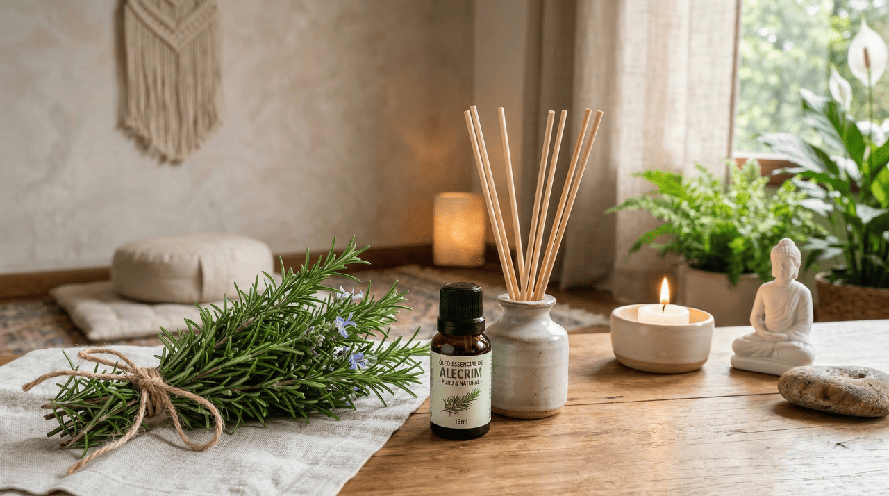 O alecrim é conhecido historicamente como a erva da memória e da clareza, atuando de forma direta no sistema límbico para despertar a atenção plena do praticante