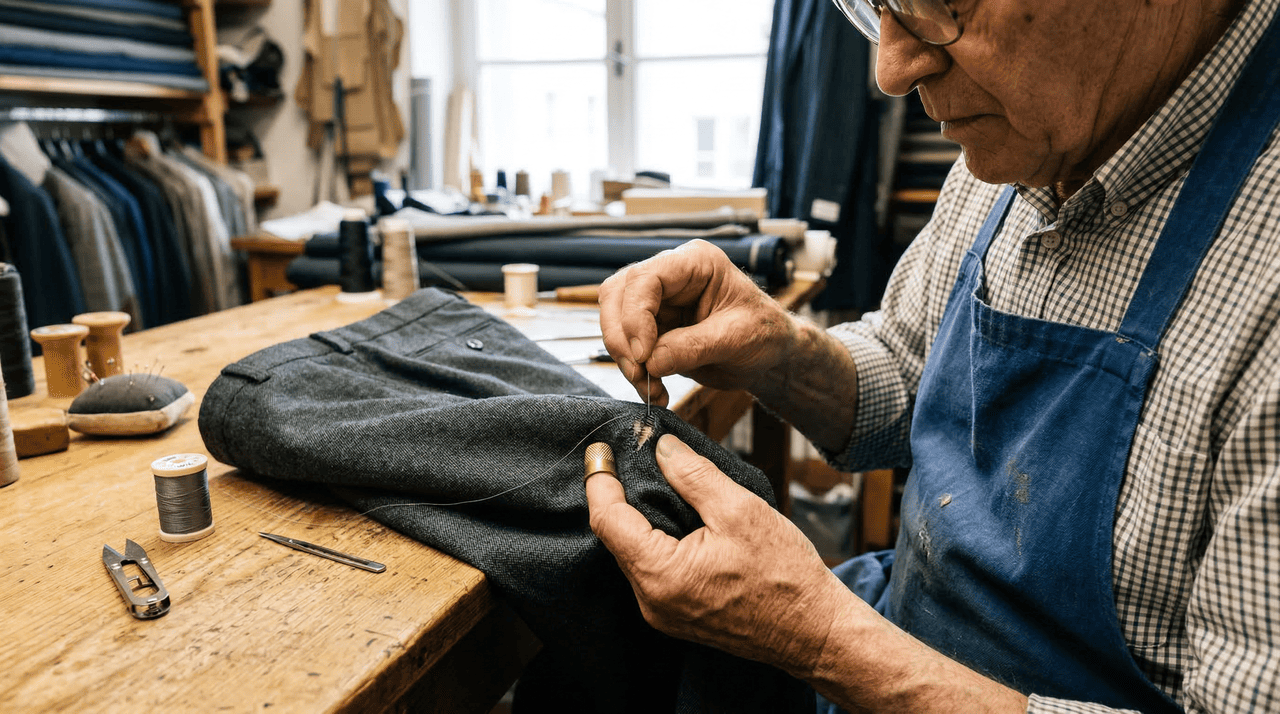 Quando um tecido de lã sofre um dano, a estrutura fundamental da peça fica comprometida, exigindo uma intervenção que respeite o padrão da tecelagem