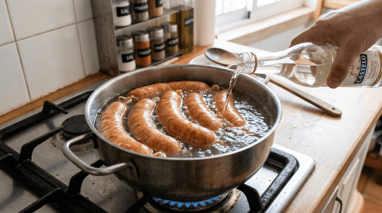 O vinagre branco comum é uma solução de ácido acético com concentração de aproximadamente 5% e pH em torno de 2,5