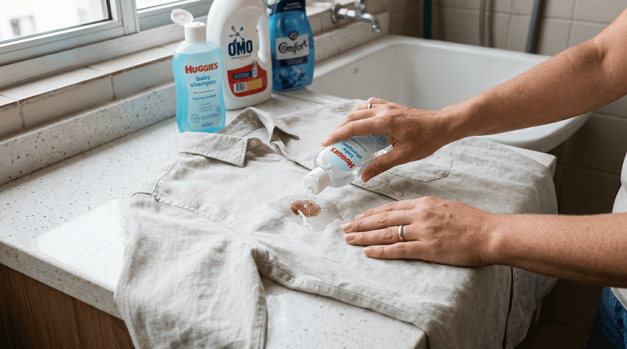 O uso do shampoo de bebê para tirar manchas de roupas segue passos simples e pode ser adaptado conforme o tecido e o grau de sujeira