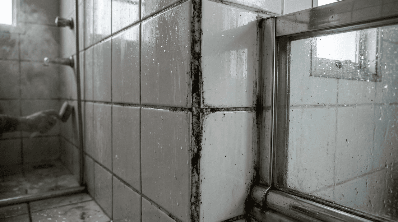 O mofo aparece quando há muita umidade, pouca circulação de ar e materiais que retêm água, como silicone envelhecido, rejunte gasto e frestas entre azulejos.