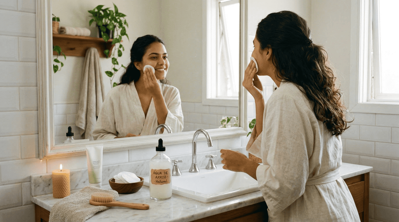 Preparar a água de arroz fermentada é simples e exige apenas dois ingredientes que você já tem na cozinha