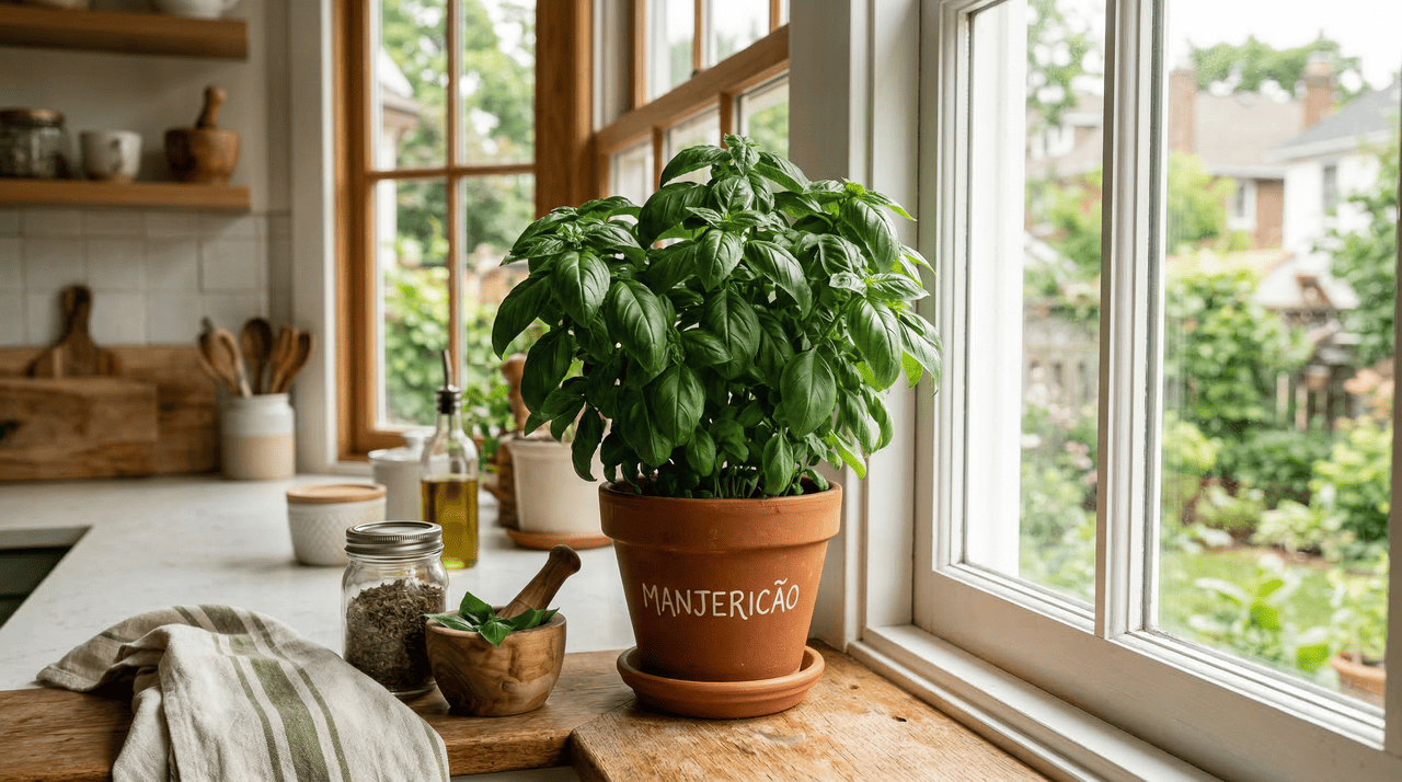 Muitas vezes o entusiasmo de colher as folhas mais bonitas do topo acaba comprometendo a longevidade da erva aromática de forma irreversível.