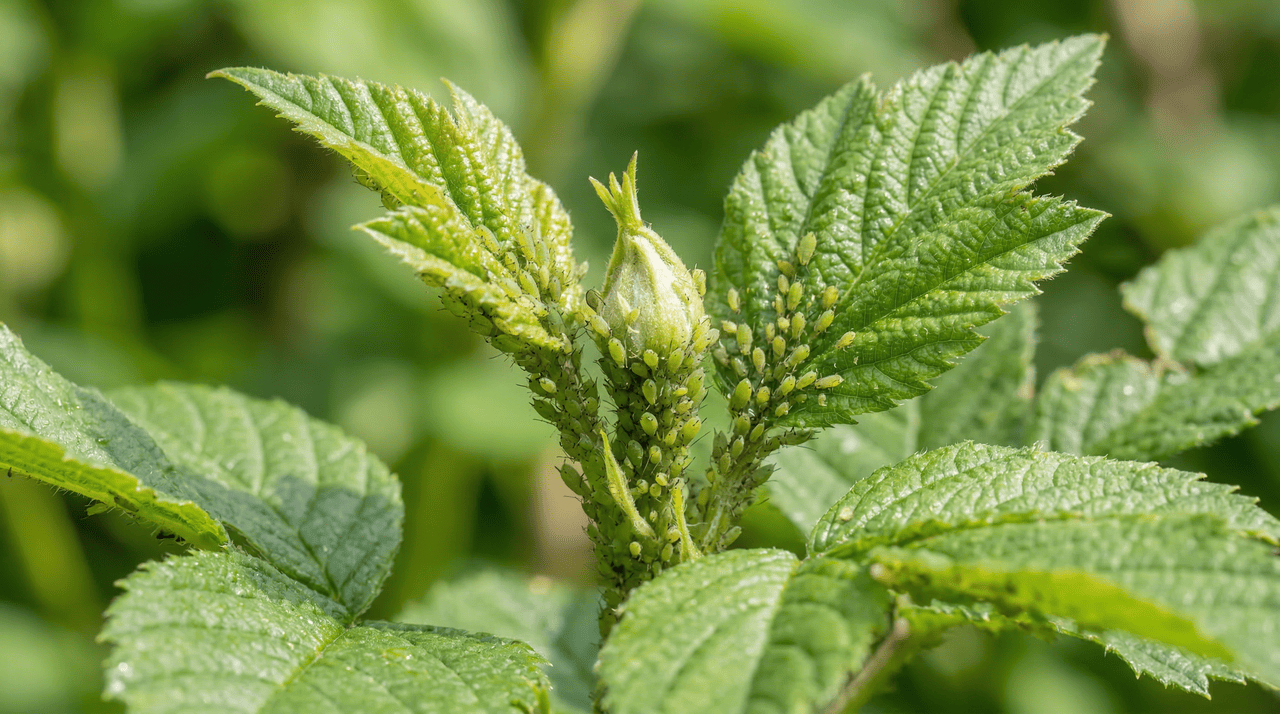 Identificar a presença dos pulgões cedo é fundamental para agir antes que a infestação se espalhe para outras plantas do jardim